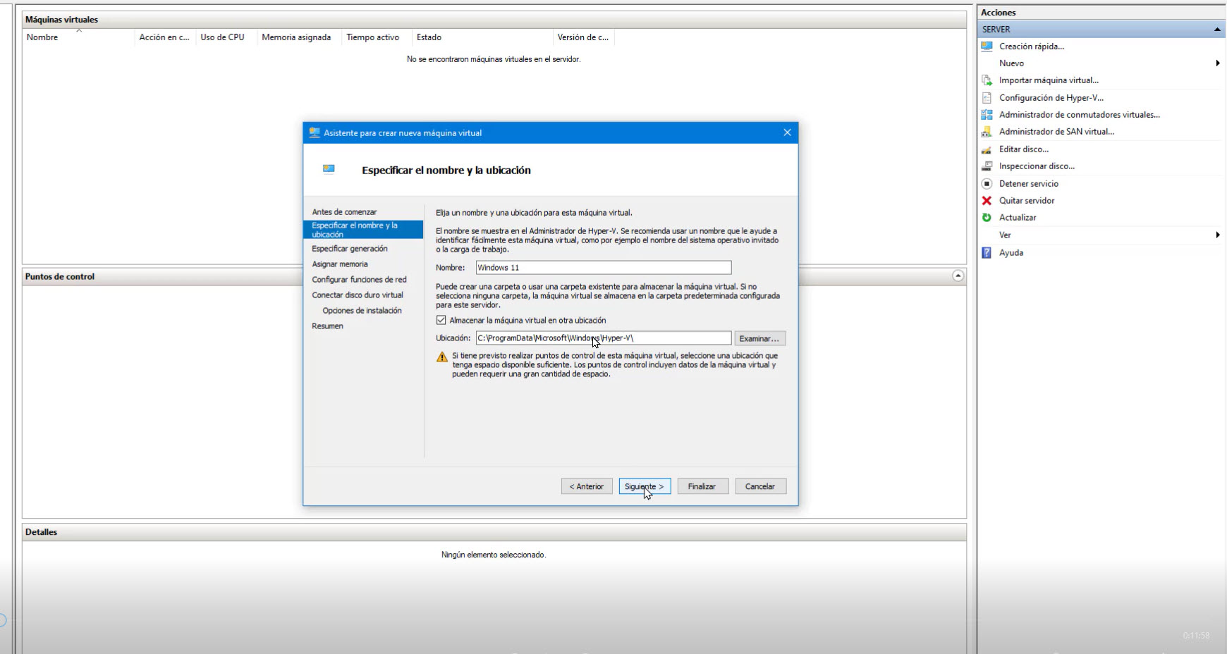 Instalación Windows 11 en Hyper-V
