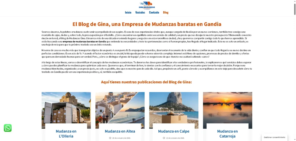 Blog de Mudanzas en Gandia Gina
