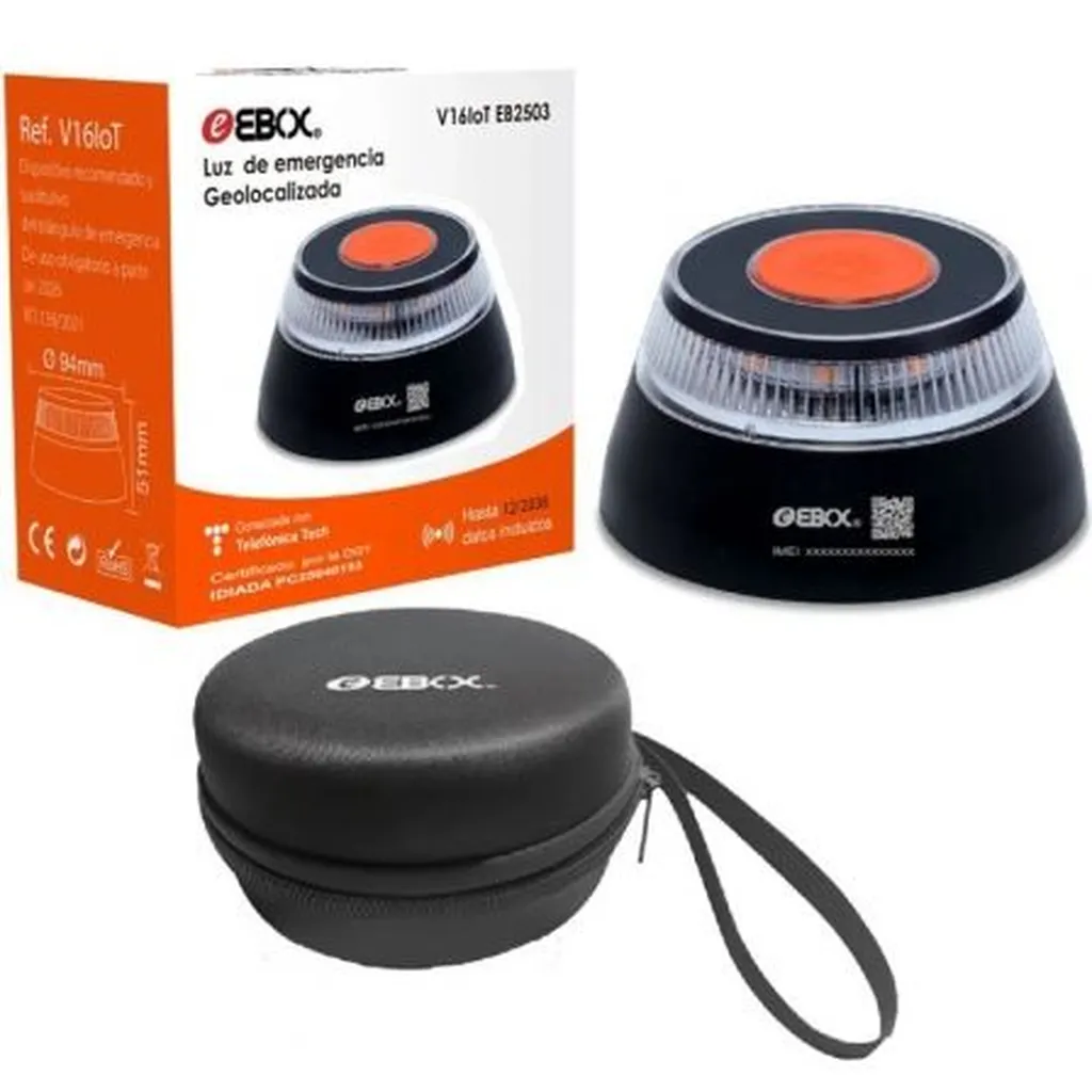 Luz baliza de emergencia para coche Ebox V16 IoT EB2503 Homologada