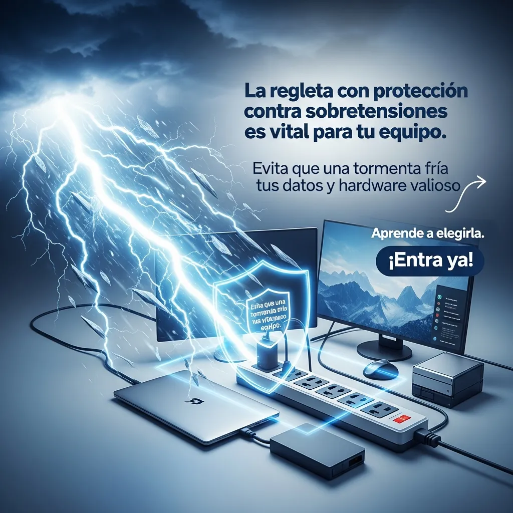 Regleta con protección contra sobretensiones