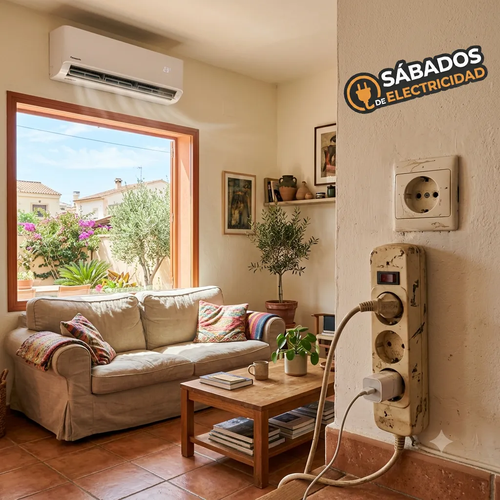 Sobrecarga eléctrica aire acondicionado vivienda
